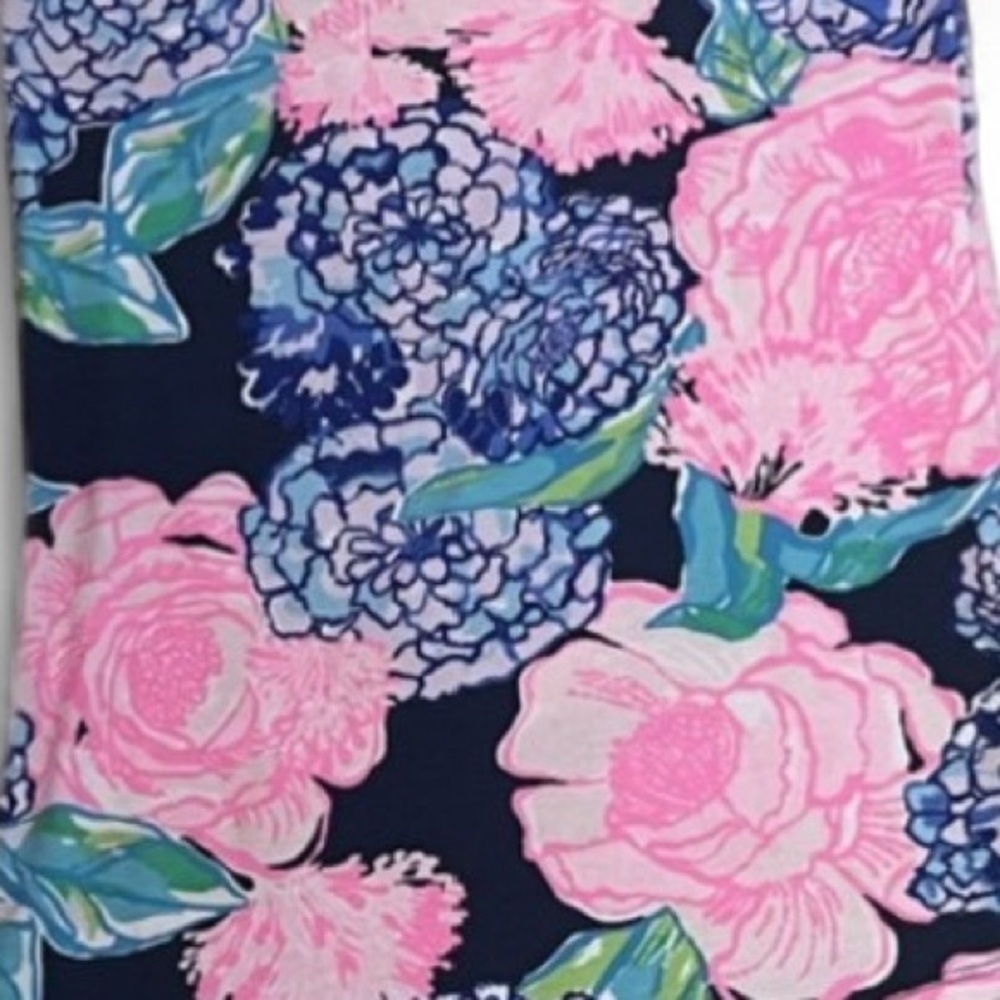 Lilly Pulitzer Aleah Top “Hey Hey Bouquet”, Size XXS. High Tide Navy. Pink/blue - Picture 7 of 12